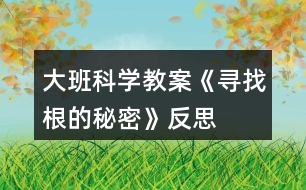 大班科學(xué)教案《尋找根的秘密》反思