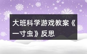 大班科學游戲教案《一寸蟲》反思