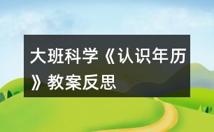 大班科學(xué)《認(rèn)識(shí)年歷》教案反思