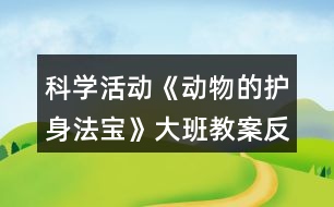 科學(xué)活動《動物的護(hù)身法寶》大班教案反思