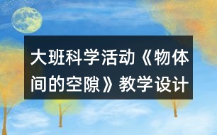 大班科學(xué)活動《物體間的空隙》教學(xué)設(shè)計反思