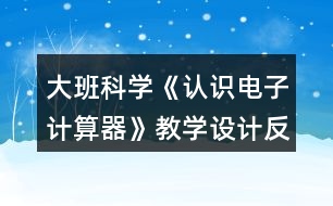 大班科學(xué)《認識電子計算器》教學(xué)設(shè)計反思