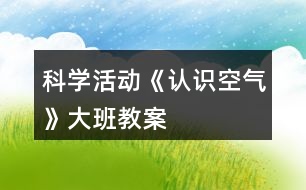 科學(xué)活動《認識空氣》大班教案