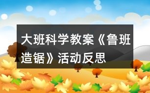 大班科學教案《魯班造鋸》活動反思