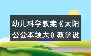 幼兒科學教案《太陽公公本領(lǐng)大》教學設(shè)計與反思