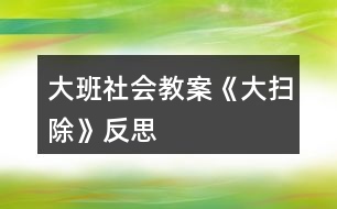 大班社會教案《大掃除》反思