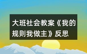 大班社會教案《我的規(guī)則我做主》反思