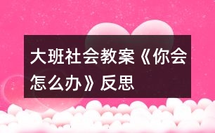 大班社會教案《你會怎么辦》反思