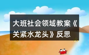 大班社會(huì)領(lǐng)域教案《關(guān)緊水龍頭》反思