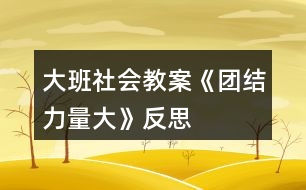 大班社會(huì)教案《團(tuán)結(jié)力量大》反思