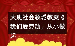 大班社會領(lǐng)域教案《我們愛勞動，從小做起》反思