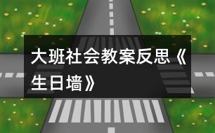 大班社會教案反思《生日墻》