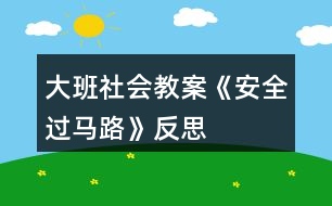 大班社會教案《安全過馬路》反思