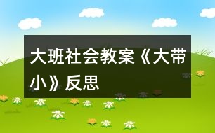 大班社會教案《大帶小》反思