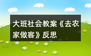 大班社會(huì)教案《去農(nóng)家做客》反思