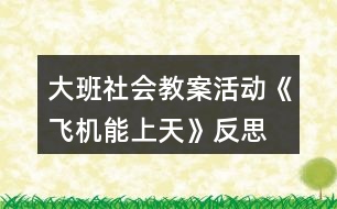 大班社會教案活動《飛機(jī)能上天》反思