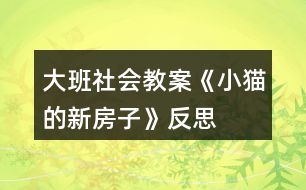 大班社會(huì)教案《小貓的新房子》反思