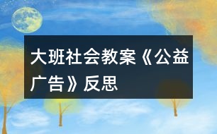 大班社會教案《公益廣告》反思