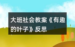 大班社會教案《有趣的葉子》反思