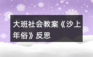 大班社會(huì)教案《沙上年俗》反思