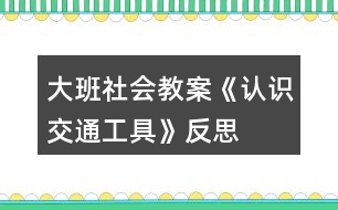 大班社會(huì)教案《認(rèn)識(shí)交通工具》反思