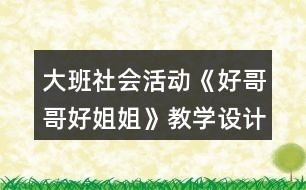 大班社會活動《好哥哥好姐姐》教學設計反思