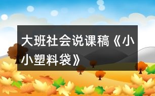 大班社會(huì)說課稿《小小塑料袋》