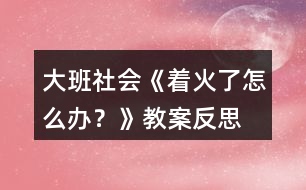 大班社會(huì)《著火了怎么辦？》教案反思