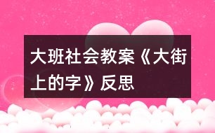 大班社會教案《大街上的字》反思