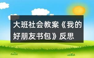 大班社會教案《我的好朋友書包》反思