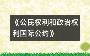 《公民權(quán)利和政治權(quán)利國際公約》