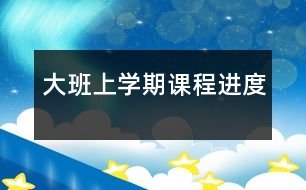 大班上學(xué)期課程進(jìn)度