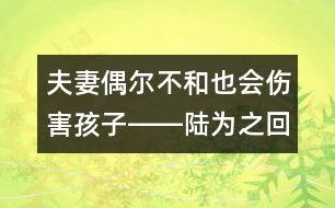 夫妻偶爾不和也會傷害孩子――陸為之回答