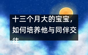 十三個(gè)月大的寶寶，如何培養(yǎng)他與同伴交往