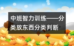 中班智力訓練――分類放東西（分類、判斷、習慣、記憶）