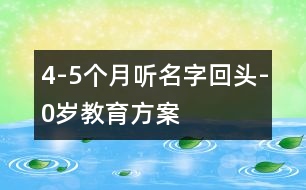 4-5個月聽名字回頭-0歲教育方案