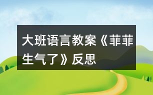 大班語(yǔ)言教案《菲菲生氣了》反思