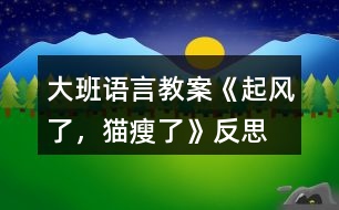 大班語言教案《起風(fēng)了，貓瘦了》反思