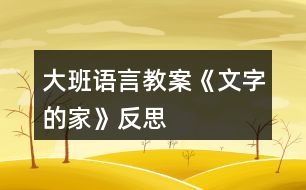 大班語言教案《文字的家》反思