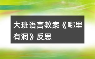 大班語(yǔ)言教案《哪里有洞》反思