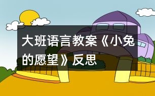 大班語(yǔ)言教案《小兔的愿望》反思