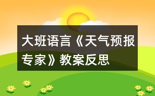 大班語言《天氣預(yù)報專家》教案反思