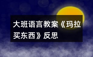 大班語(yǔ)言教案《瑪拉買東西》反思