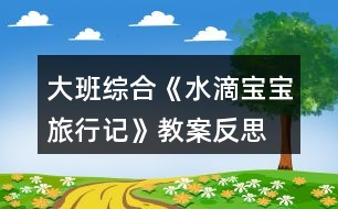 大班綜合《水滴寶寶旅行記》教案反思