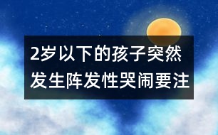 2歲以下的孩子突然發(fā)生陣發(fā)性哭鬧要注意的問題