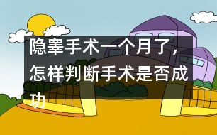 隱睪手術(shù)一個(gè)月了，怎樣判斷手術(shù)是否成功