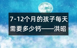 7-12個月的孩子每天需要多少鈣――洪昭毅回答