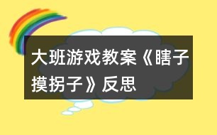 大班游戲教案《瞎子摸拐子》反思