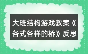 大班結(jié)構(gòu)游戲教案《各式各樣的橋》反思