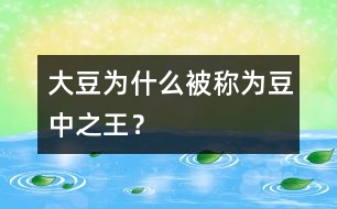 大豆為什么被稱為“豆中之王”？